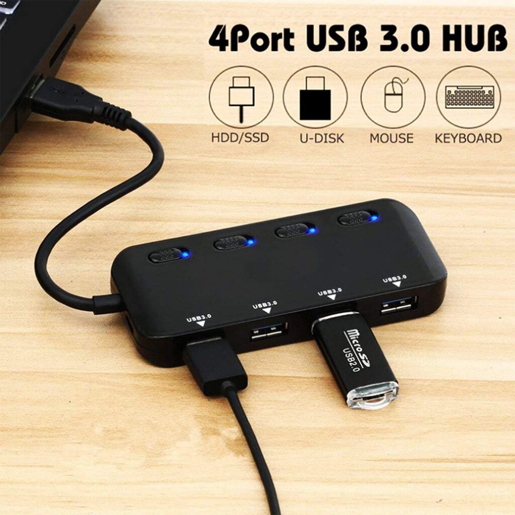 PTN USB 4 port USB 3.0 цена и информация | USB jagajad, adapterid | kaup24.ee