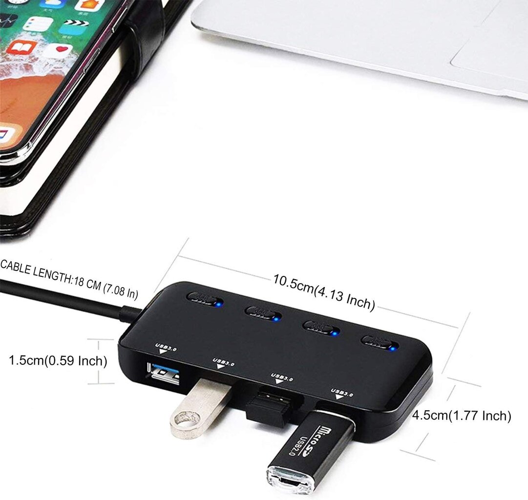 PTN USB 4 port USB 3.0 цена и информация | USB jagajad, adapterid | kaup24.ee