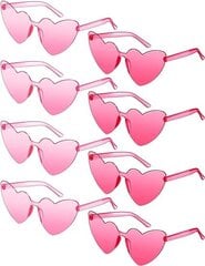 Hot Pink Heart naiste päikeseprillid, 8 tk цена и информация | Женские солнцезащитные очки | kaup24.ee
