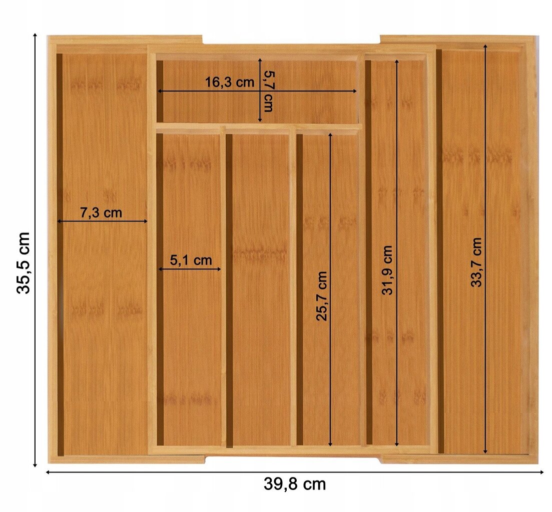 Söögiriistade organiseerija sahtlile 39,8 x 35,5 cm hind ja info | Köögitarbed | kaup24.ee