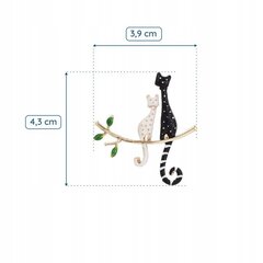 Pross Cats B370 43x39 mm must-valge цена и информация | Броши | kaup24.ee