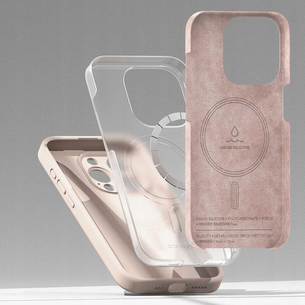 Ringke silikoonist magnetiline MagSafe ümbris iPhone 15 Pro Max, roosa hind ja info | Telefoni kaaned, ümbrised | kaup24.ee