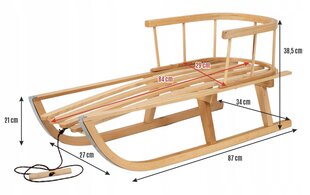 Деревянные санки со спинкой То-М цена и информация | Санки | kaup24.ee
