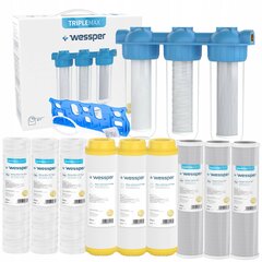 Wessper Triplemax 3-astmeline narurine 1'' veefilter + filtrikomplekt цена и информация | Фильтры для воды | kaup24.ee