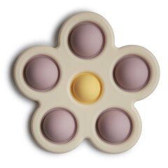 Mushie silikoonmänguasi Pop-it Flower – pehme lilla/kahvatu nartsiss/elevandiluu цена и информация | Игрушки для малышей | kaup24.ee