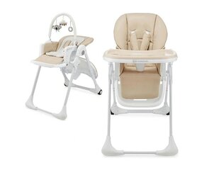 Kinderkraft söögitool Tummie 2in1, beige цена и информация | Обеденные стулья | kaup24.ee