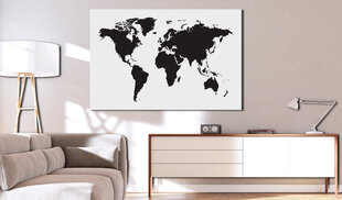 Pilt korgil - World Map: Black & White Elegance [Cork Map] hind ja info | Seinapildid | kaup24.ee