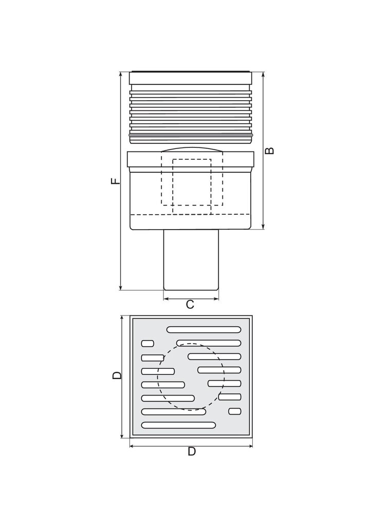 Habras, sirge äravool, fi110, reguleeritav roostevabast terasest rest 15x15 [cm], hall hind ja info | Duširennid | kaup24.ee