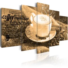 Maal - Coffe, Espresso, Cappuccino, Latte machiato ... - sepia hind ja info | Seinapildid | kaup24.ee