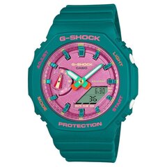 <p>Põrutuskindel Casio G-shock käekell pimedas helendavate seieritega ja taustavalgustusega on ideaalne valik naisele, kes soovib erilist kella. Kellal on sellised funktsioonid nagu: maailma aja funktsioon, stopper, taimer, 5 sõltumatut äratusfunktsiooni, mida saab hõlpsasti kasutada oluliste kohtumiste meeldetuletamiseks ning automaatne kalender, mis peale esimest seadistust näitab alati õiget kuupäeva. Kellal on võimalik muuta seierite positsiooni nupuvajutusega, mis võimaldab teil lugeda infot väikestelt digitaalekraanidelt. Kella veekindlus on 20 ATM.</p>
 цена и информация | Женские часы | kaup24.ee