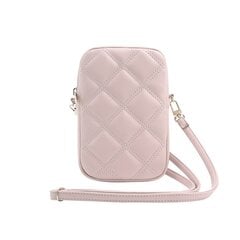 Guess PU Quilted 4G Metal Logo Wallet Phone Bag Zipper Pink цена и информация | Чехлы для телефонов | kaup24.ee