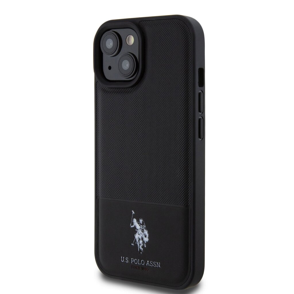 U.S. Polo PU Leather Printed Round Double Horse MagSafe Case for iPhone 15  Pro Max Black цена | kaup24.ee