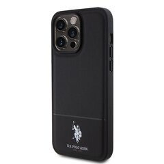 U.S. Polo PU Leather Printed Round Double Horse MagSafe Case for iPhone 15 Pro Black цена и информация | Чехлы для телефонов | kaup24.ee