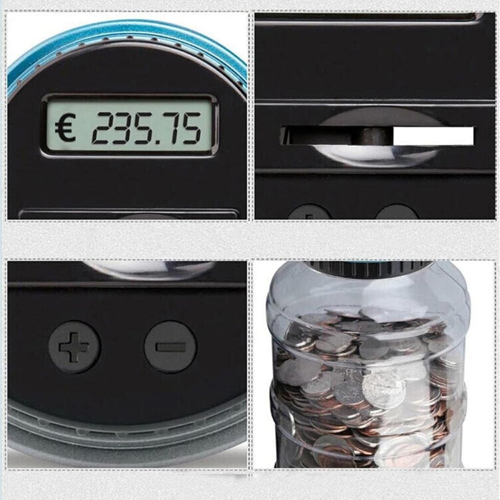 Cockjun loenduriga digitaalne hoiupõrsas euromüntide jaoks, 2,5 l hind ja info | Originaalsed rahakassad | kaup24.ee