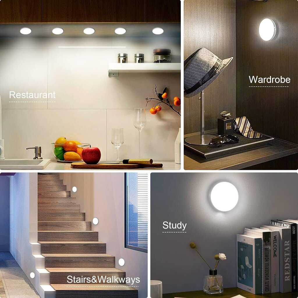 LED valgustid liikumisanduriga Electight, 6 tk цена и информация | Seinavalgustid | kaup24.ee