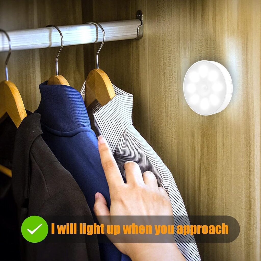 LED valgustid liikumisanduriga Electight, 6 tk hind ja info | Seinavalgustid | kaup24.ee