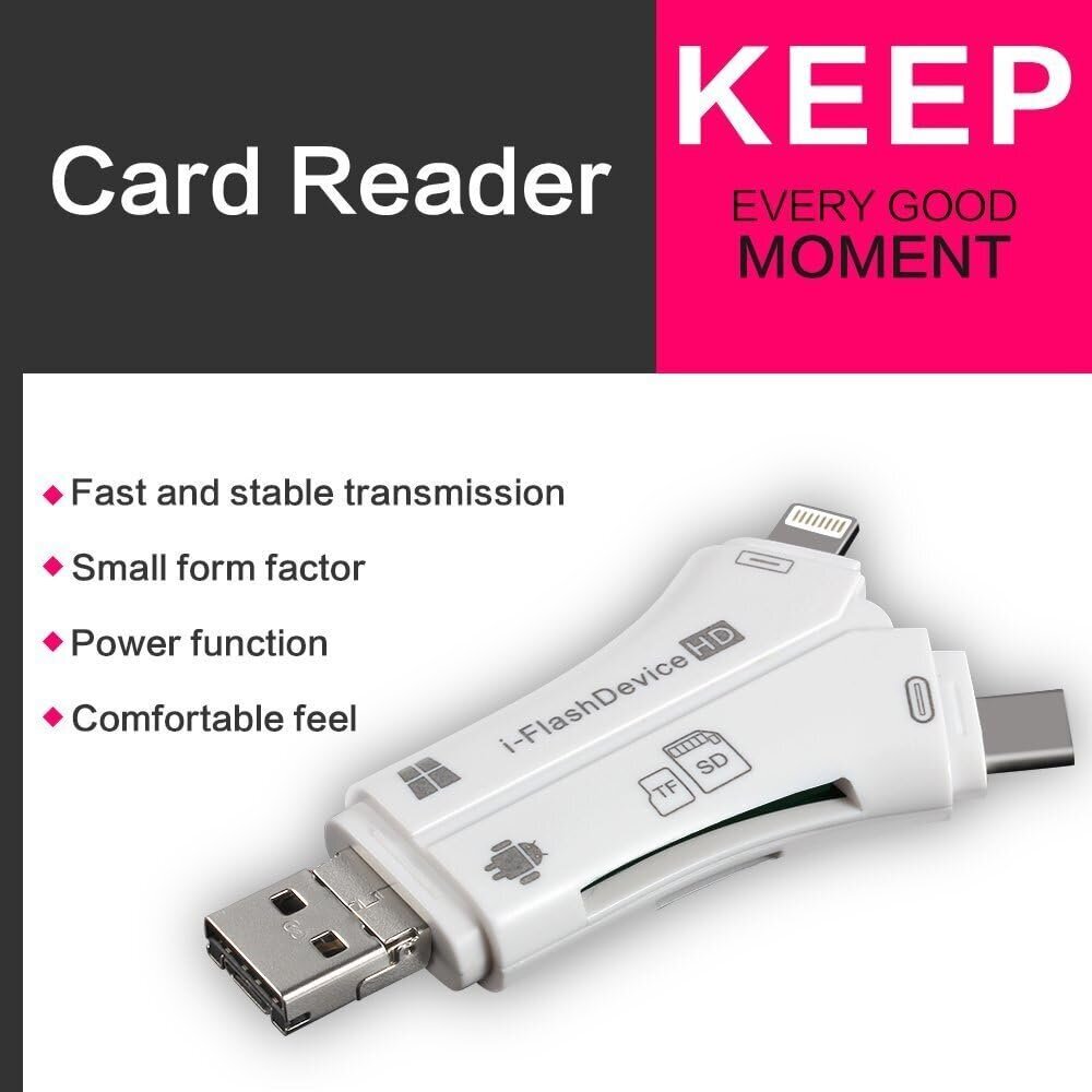 i-Flash mälukaardilugeja, 4 ühes, SD ja TF. Adapter hind ja info | USB jagajad, adapterid | kaup24.ee