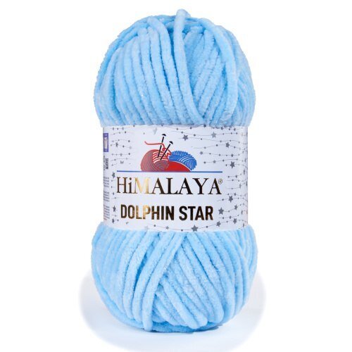 Lõng Himalaya® Dolphin Star 92106, 100 g, 120 m. Helesinine +glitter цена и информация | Kudumistarvikud | kaup24.ee