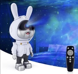 LED galaktika ja tähtprojektor Astronaut Bunny hind ja info | Peokaunistused | kaup24.ee