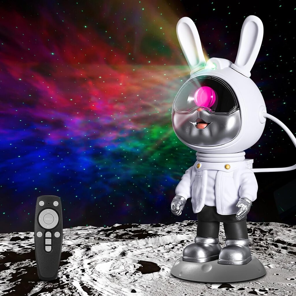 LED galaktika ja tähtprojektor Astronaut Bunny hind ja info | Peokaunistused | kaup24.ee