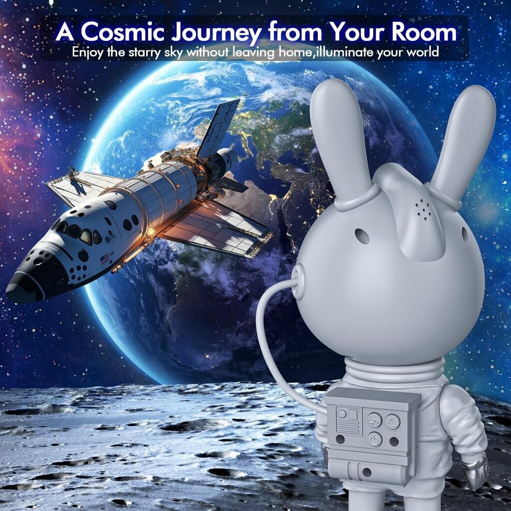 LED galaktika ja tähtprojektor Astronaut Bunny цена и информация | Peokaunistused | kaup24.ee