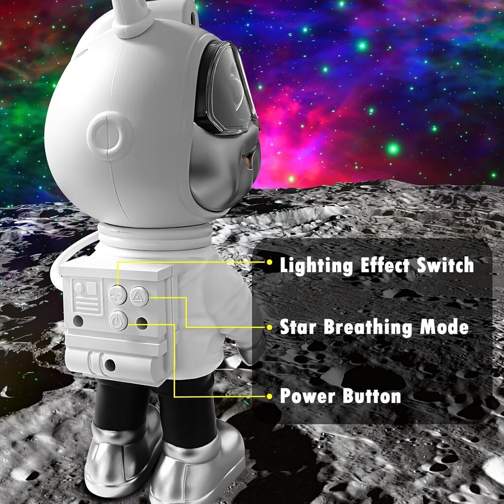 LED galaktika ja tähtprojektor Astronaut Bunny цена и информация | Peokaunistused | kaup24.ee