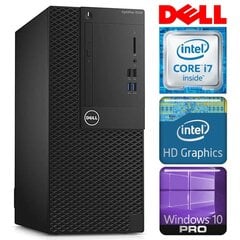 DELL 3050 Tower i7-7700 8GB 256SSD M.2 NVME+1TB WIN10Pro цена и информация | Стационарные компьютеры | kaup24.ee