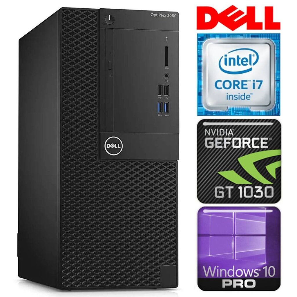 Dell 3050 Tower i7-7700 32GB 1TB SSD M.2 NVME GT1030 2GB WIN10Pro цена и информация | Lauaarvutid | kaup24.ee