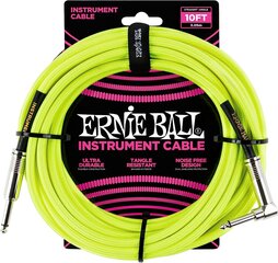 Ernie Ball Instrument Cable, 3,048 м, неоновый желтый цена и информация | Кабели и провода | kaup24.ee