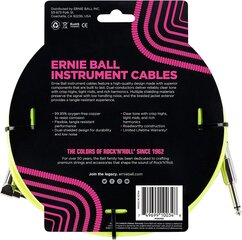 Ernie Ball Instrument Cable, 3,048 м, неоновый желтый цена и информация | Кабели и провода | kaup24.ee