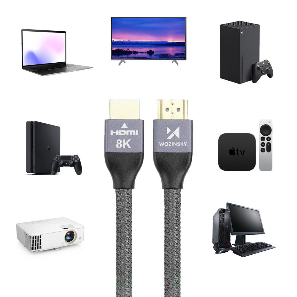 Wozinsky HDMI 2.1, 3m hind ja info | Kaablid ja juhtmed | kaup24.ee