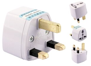 Xcessor Travel Wall Adapter с европейского на британский стандарт. Белый цена и информация | Выключатели, розетки | kaup24.ee