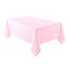 Скатерть пластиковые , 137x274см. розовый цена и информация | Праздничная одноразовая посуда | kaup24.ee