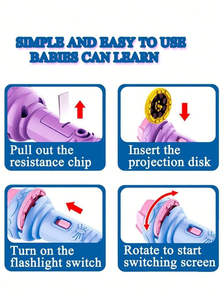 Laste projektor-taskulamp 2in1 hind ja info | Arendavad mänguasjad | kaup24.ee