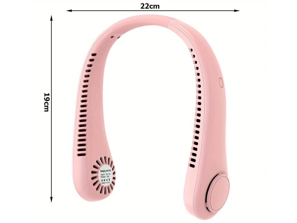 Juhtmevaba kaela ventilaator, roosa цена и информация | Ventilaatorid | kaup24.ee