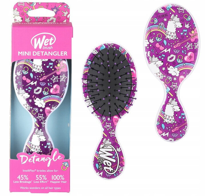 Juuksehari Wet Brush Mini Happy Hair Llama hind ja info | Juukseharjad, kammid, juuksuri käärid | kaup24.ee