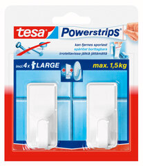 Tesa крючки PowerStrips Large Classic, белые 2 шт. цена и информация | Аксессуары для ванной комнаты | kaup24.ee