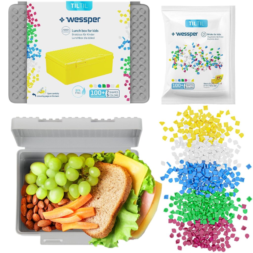 Wessper TilTil Lunch Box 1.27L + telliskivide komplekt цена и информация | Toidu säilitusnõud | kaup24.ee