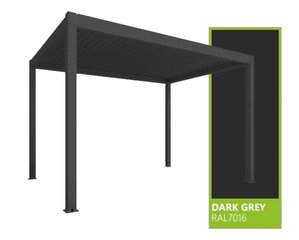 Varikatus Sky Pergola 3x3m, hall, mootoriga katus, LED valgus цена и информация | Беседки, навесы, тенты | kaup24.ee