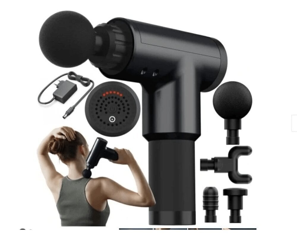 DreamQo Fascial Gun massager FH-320, must hind ja info | Massaažiseadmed | kaup24.ee