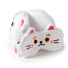 Дорожная подушка с маской для глаз Lucky Cat цена и информация | Аксессуары для автокресел | kaup24.ee