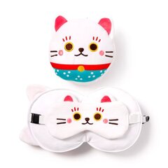 Дорожная подушка с маской для глаз Lucky Cat цена и информация | Аксессуары для автокресел | kaup24.ee