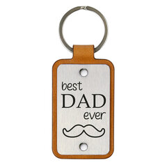 Кожаный брелок – Best dad ever, черный цена и информация | Брелки | kaup24.ee