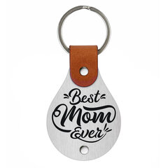 Кожаный брелок – Best mom ever, черный цена и информация | Брелки | kaup24.ee