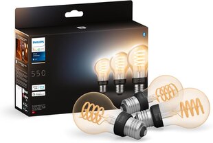 Умная лампа накаливания Philips Hue, White Ambiance Filament, E27, 3 шт. цена и информация | Лампочки | kaup24.ee