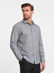 рубашка мужская с карманами стандартного кроя - серый меланж v3 om-shcs-0148 124359-7 цена и информация | Мужские рубашки | kaup24.ee