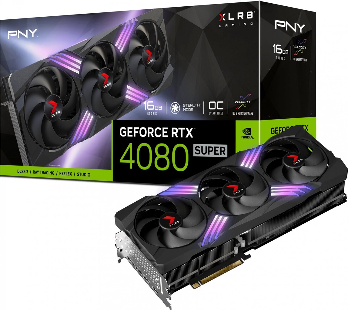 PNY GeForce RTX 4080 Super XLR8 Gaming Verto Epic-X RGB OC Triple Fan (VCG4080S16TFXXPB1-O) цена и информация | Videokaardid (GPU) | kaup24.ee