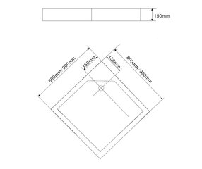 Самонесущий акриловый душевой поддон, 80x80 см цена и информация | Стойки для душа | kaup24.ee