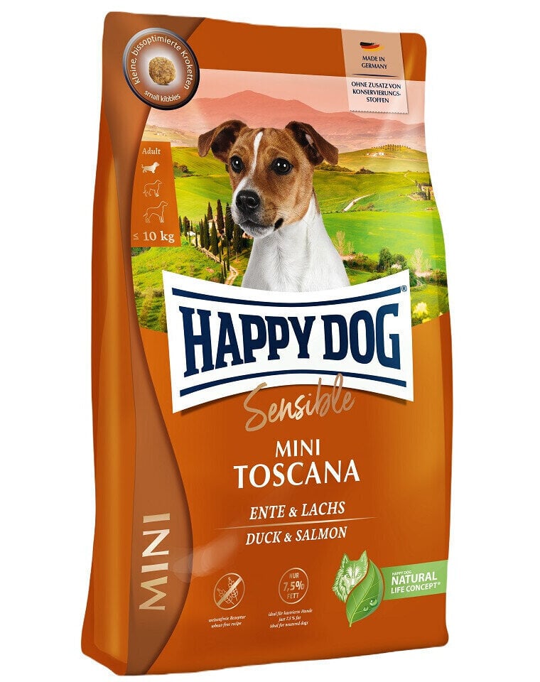 Happy DOg Sensible Mini Toscana väikest tõugu koertele pardiliha ja lõhega, 10 kg цена и информация | Kuivtoit koertele | kaup24.ee