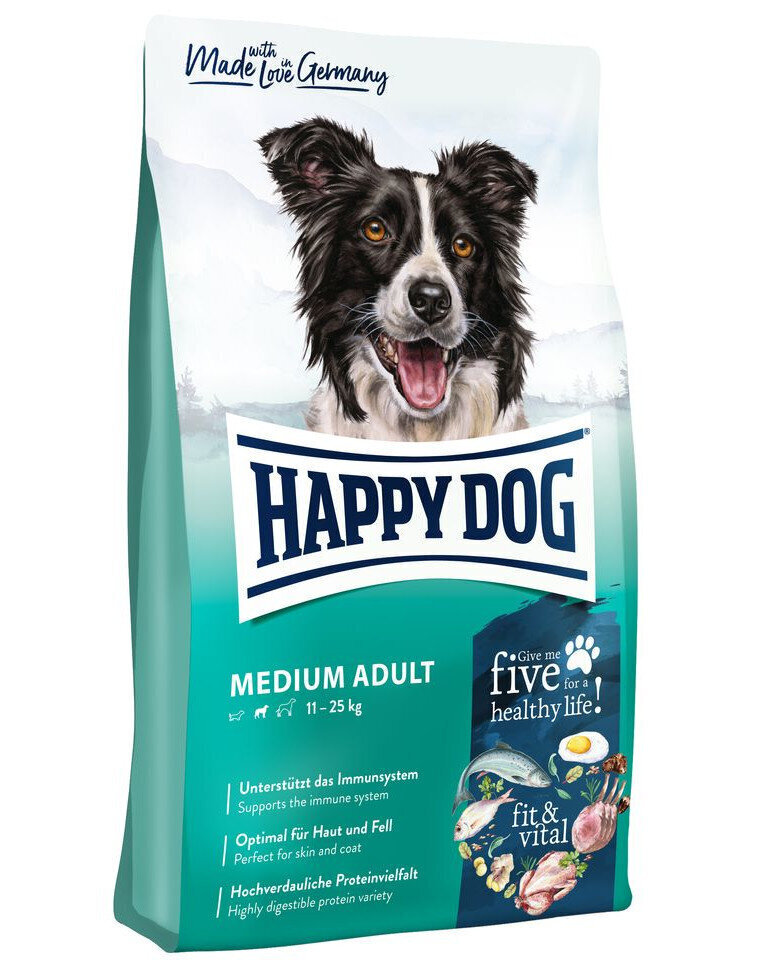 Happy Dog Supreme Fit&Vital Medium Adult keskmise suurusega tõugu koertele kodulinnu- ja lambalihaga, 12 kg hind ja info | Kuivtoit koertele | kaup24.ee